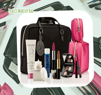 Cream makeup bag